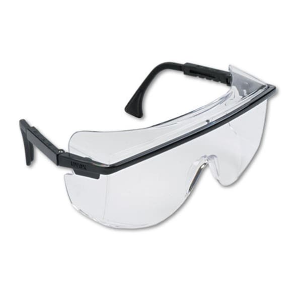 Makeover Makeup Astro OTG 3001 Wraparound Safety Glasses, Black Plastic Frame, Clear Lens - MA193227