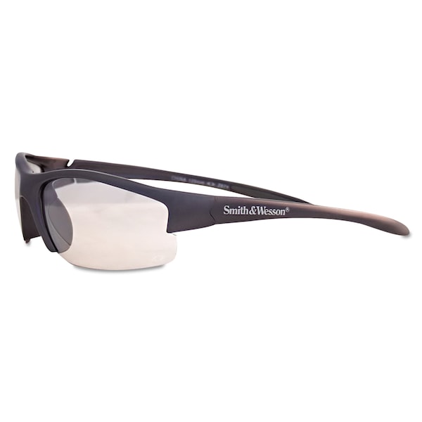 Smith & Wesson Safety Glasses, Clear Polycarbonate, Gunmetal Curved - 21294