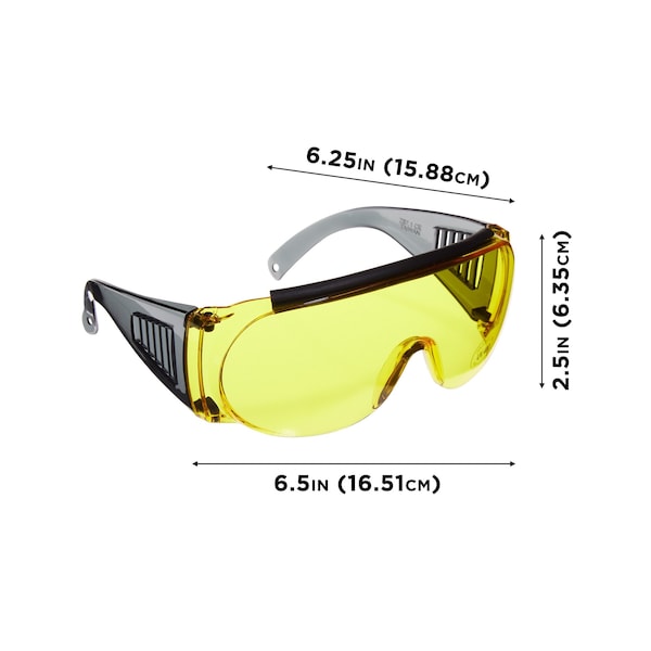 Allen Co Safety Glasses - Ballistic Eye Protection for Men and Women - ANSI Z87.1 Impact Resistance - Yellow - 2170