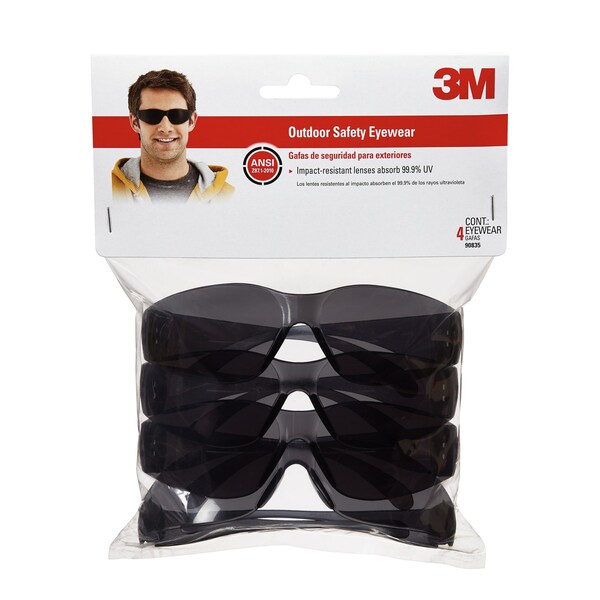 3M 3M Anti-Fog Safety Glasses Gray Lens Gray Frame 4 pc - 90835