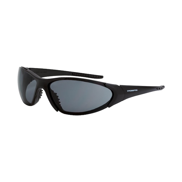 Crossfire Polarized Safety Glasses, Wraparound Smoke Polycarbonate Lens, Scratch-Resistant,  - 1821