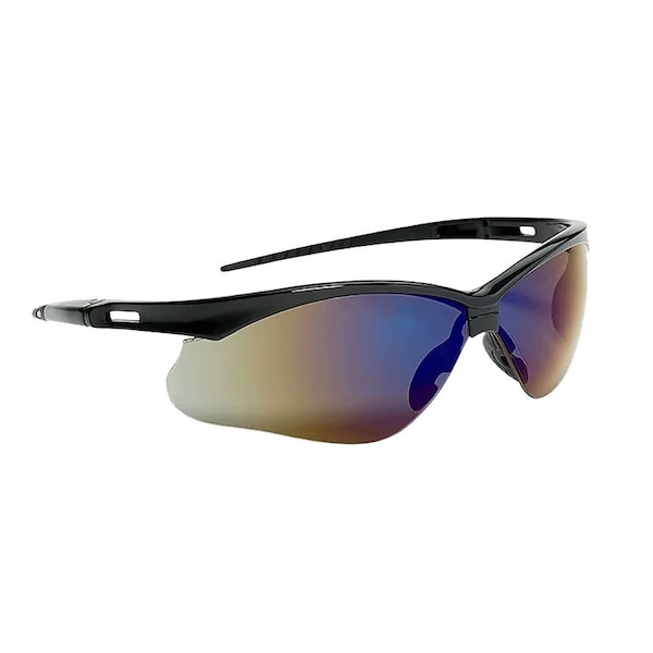 Jackson Safety Safety Glasses Anti-Scratch, Blue Mirror Lens, Half-Frame - 50009