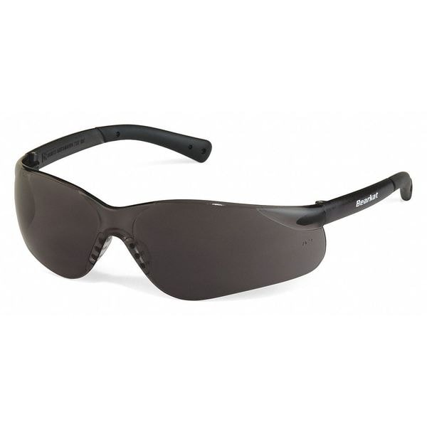 Mcr Safety Bearkat, Safety Glasses Anti-Scratch, Gray Lens, Frameless, Wraparound - BK312
