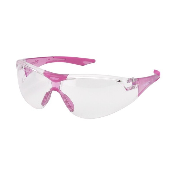 Erb Safety Avion, Safety Glasses Clear Lens, Half-Frame, Wraparound - WELSG18CSLPINK