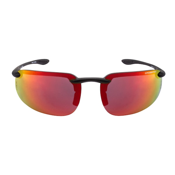 Crossfire Polarized Safety Glasses, Wraparound Red Mirror Polycarbonate Lens, Scratch-Resistant,  - 2169