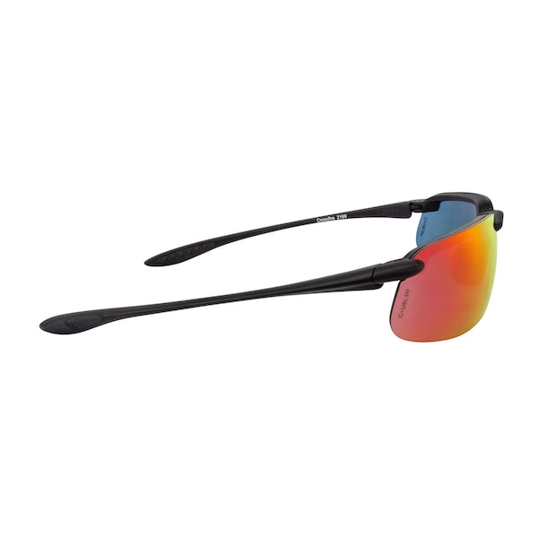 Crossfire Polarized Safety Glasses, Wraparound Red Mirror Polycarbonate Lens, Scratch-Resistant,  - 2169