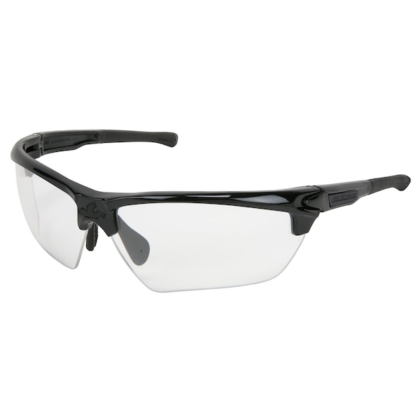 Mcr Safety Glasses, Dominator DM3 Black Frame, Clear MAX6, 12PK - DM1330PF