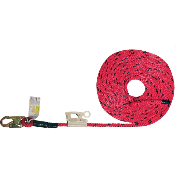 Super Anchor Safety 30ft Deluxe 5/8" 12-Strand Lifeline w/Snaphook +No. 4015-M Integral Adjuster. Retail Box - 4035-30M