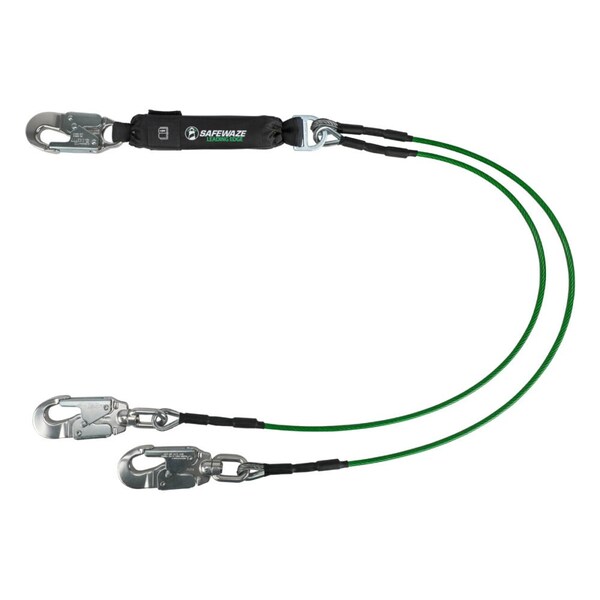 Safewaze Leading Edge 6ft Energy Absorbing Lanyard: Dual Leg, Swivel Snaps - 019-2015