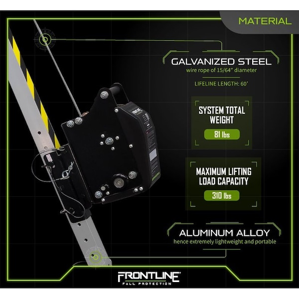 Frontline MEGApod Confined Space Kit 7' Aluminum Tripod with 60' Winch - TAN07RU