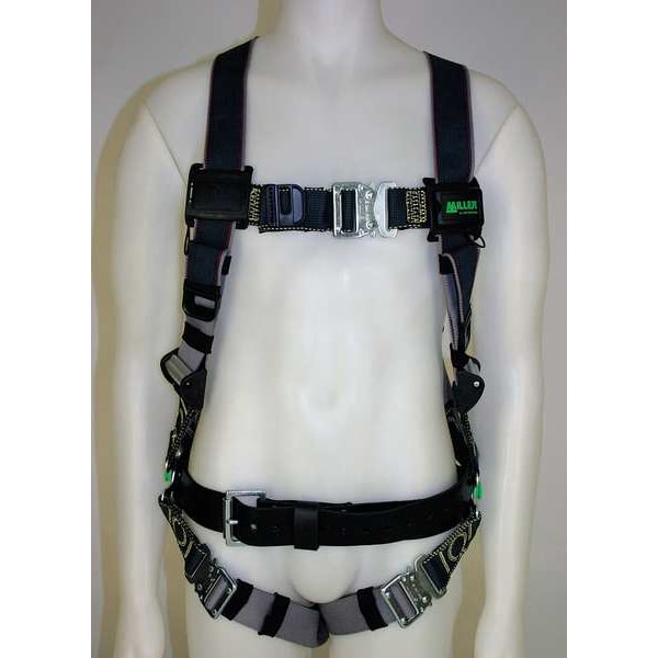 Honeywell Miller Revolution(R) Full Body Harness for Hot Work, L/XL, 400 lb., Quick-Connect Chest/ Back D-Ring - RKN-QC-B/UBK