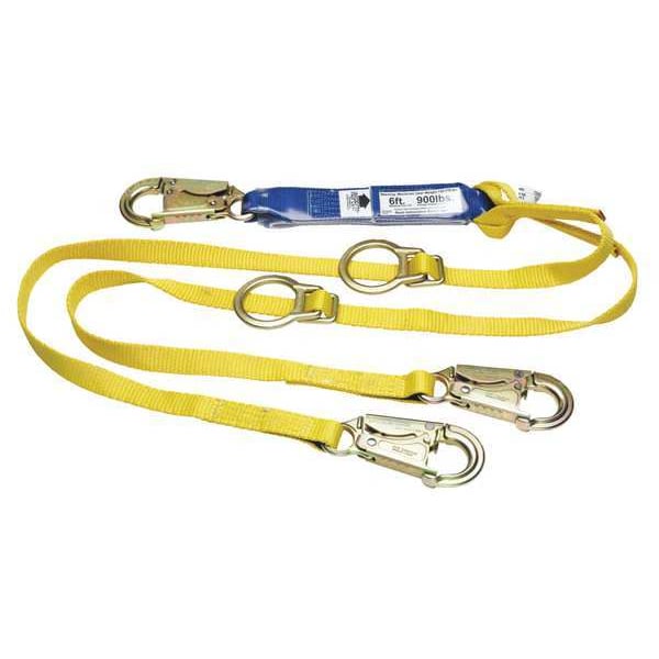 Werner Decoil Tie-Back Twinleg Lanyard Dce 6ft - C411101