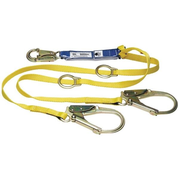 Werner Decoil Tie-Back Twinleg Lanyard Dce 6ft - C411201