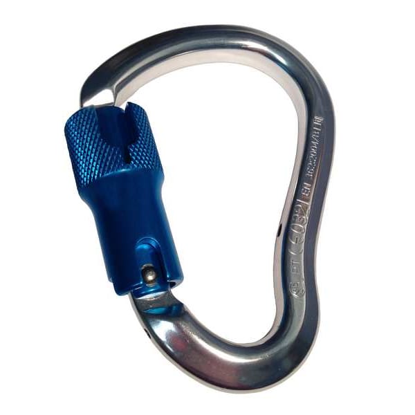 Honeywell Miller Carabiner, Twist Lock, Pear, 3/4 in Gate Opening, Aluminum, Silver - 17D-3-Z7/