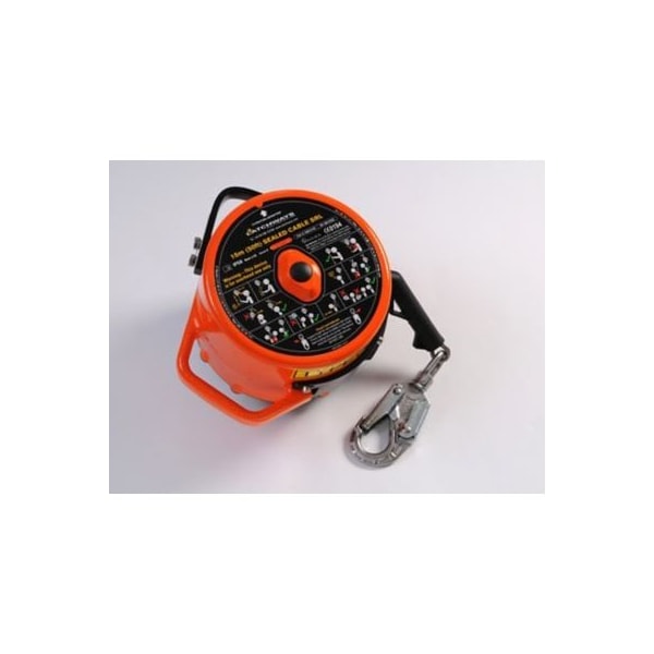 Msa Safety Self-Retracting Lifeline, 310 lb Weight Capacity, Gray - 62816-00US