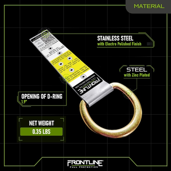 Frontline Stainless Steel Permanent Use Roof Anchor - ROSU01SS