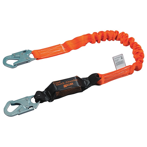 Honeywell Miller Shock Absorbing Lanyard, 6 ft., Orange - T6111SS/6FTAF