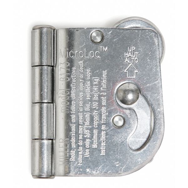 Honeywell Miller Rope Grab, Stainless Steel, 310 lb., Silver, For Rope Size: 5/8 in - 8173/U