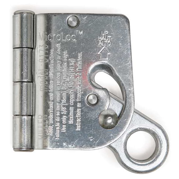 Honeywell Miller Rope Grab, Stainless Steel, 310 lb., Silver, For Rope Size: 5/8 in - 8173/U