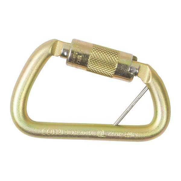 Gemtor Carabiner, Auto-Lock, 4-1/2" Length, 1" Gate Opening, Steel, Silver - 5105