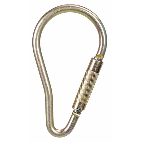 Msa Safety Carabiner, Auto-Lock, Pear, 9 1/2 in Length, 2-1/10" Gate Opening, Steel, Bare Aluminum - 10089209