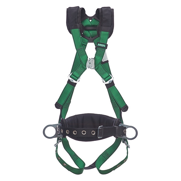 Msa Safety V-FORM(TM) Safety Harness Fall Protection Harness, XL, 400 lb, Quick-Connect Chest/ - 10207735