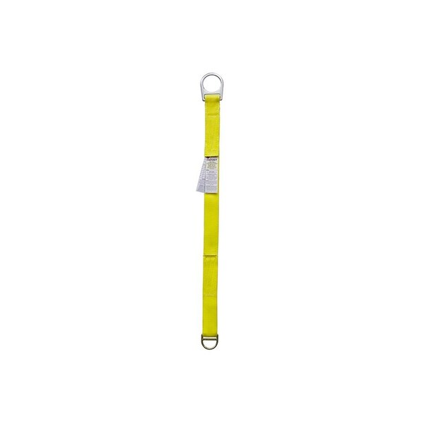 Super Anchor Safety 36"x2" Heavy Duty Tie Off Strap Yellow Nylon w/Forged Large D-ring & Small D-Ring - 6031-D