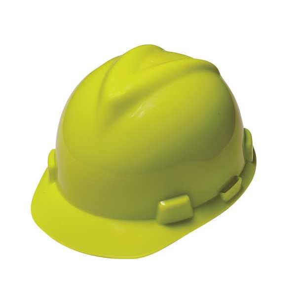 Msa Safety V-Gard Full Brim Hard Hat, Slotted, Type 1, Class E, Fas-Trac Ratchet Suspension, White - 475369
