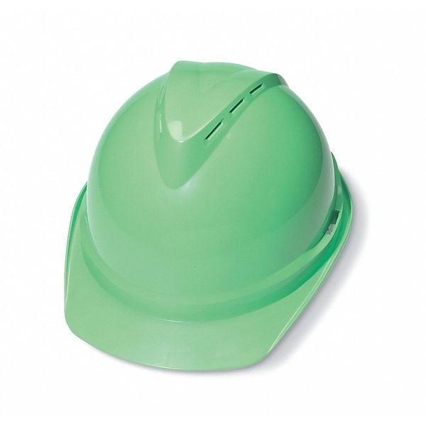 Msa Safety V-Gard Full Brim Hard Hat, Slotted, Type 1, Class E, Fas-Trac Ratchet Suspension, White - 475369