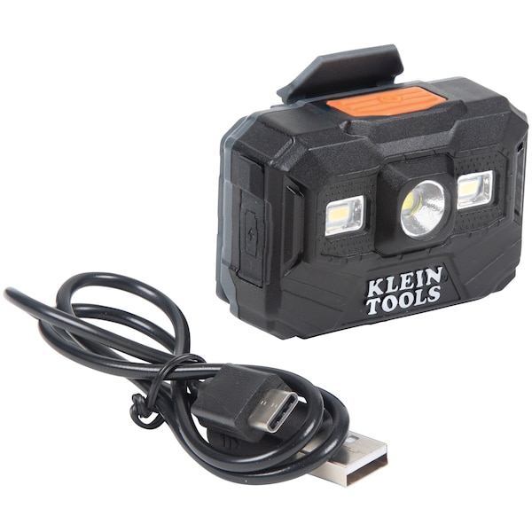 Klein Tools Rechargeable LED Headlamp and Work Light, For Hard Hats, 300 Lumens, Three Modes, All-Day Runtime - 56062