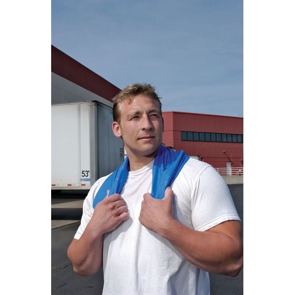 Ergodyne Evaporative Cooling Towel, PVA, Long Lasting Cooling Relief, 29.5 in L x 13 in W, Blue - 6602