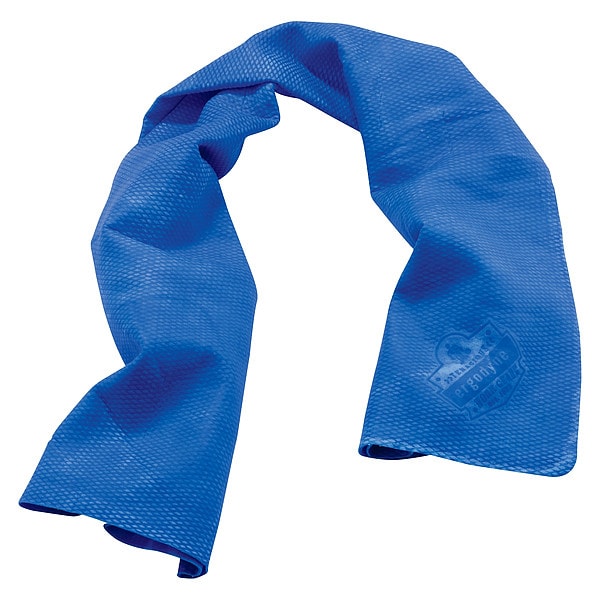 Ergodyne Evaporative Cooling Towel, PVA, Long Lasting Cooling Relief, 29.5 in L x 13 in W, Blue - 6602