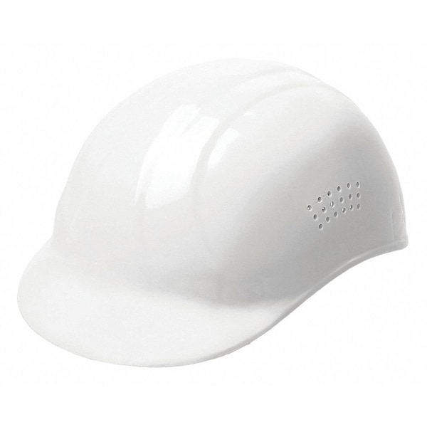 Erb Safety Vented Bump Cap, Front Brim, 4-Point Pinlock Suspension, Fits Hat Size 6 1/2 to 7 3/4, White - 67