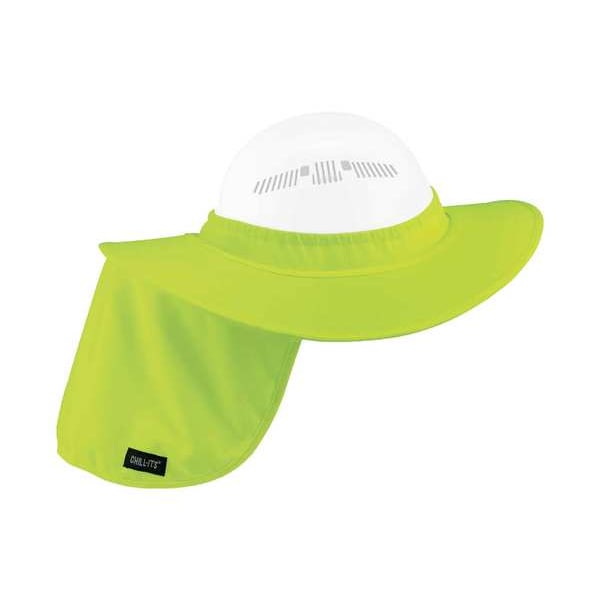 Ergodyne Hard Hat Brim And Neck Shade, Hi-Vis Lime, Sun Protection, Lightweight, Universal Fit - 6660