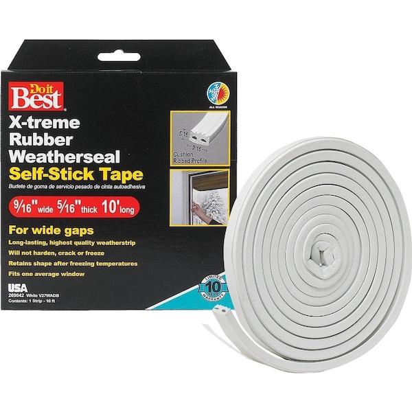 Cinta de sellado ancho blanco para todo clima de 9/16 pulgadas x 10 pies - V27WADB