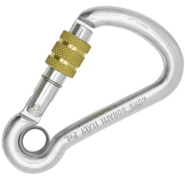 Kong Usa Carabiner, Asymmetric, 85 mm Length, 17 mm Gate Opening, Carbon steel, Polished - 435EDG11PKK