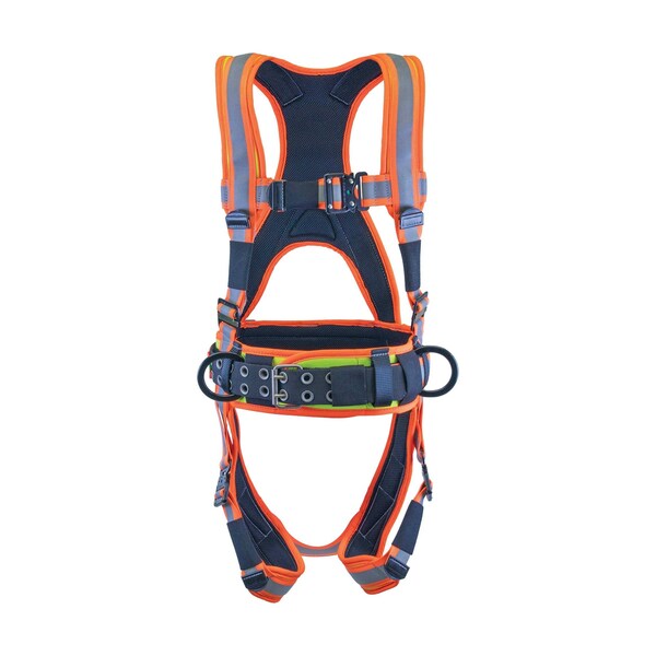 Super Anchor Safety Medium - ANSI Class 1 Ultra-Viz Deluxe Full Body Harness - 6160-M