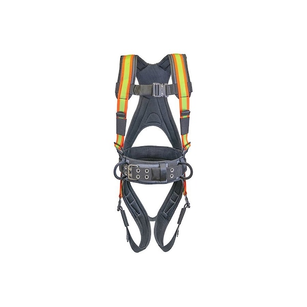 Super Anchor Safety Small - Gray Frame/Hi-Viz Webbing Deluxe Full Body Harness - 6101-GHS
