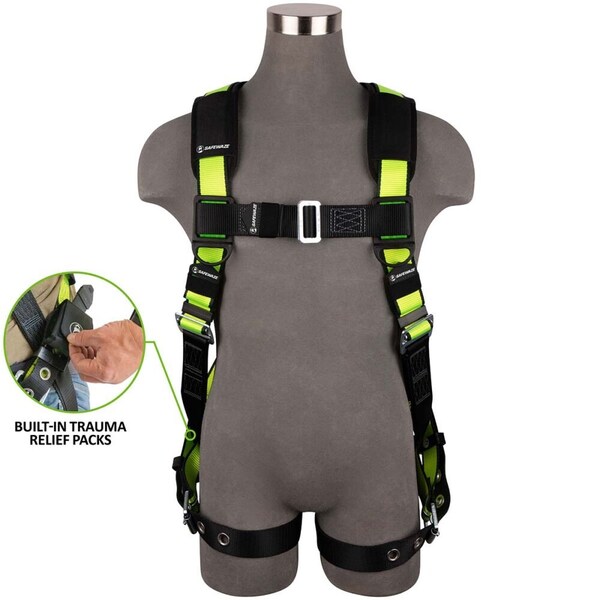 Safewaze PRO Full Body Harness: 1D, MB Chest, TB Legs, Trauma relief, L/XL - 023-1237