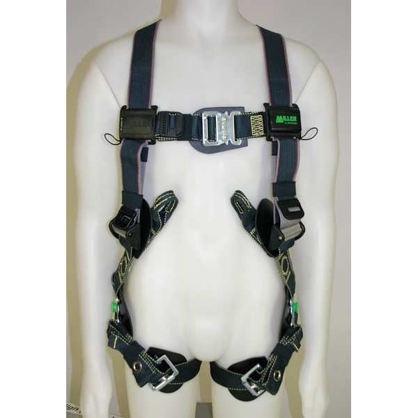 Honeywell Miller Revolution(R) Arc-Flash Rated Full Body Harness, L/XL, 400 lb., Quick-Connect Chest/ Back D-Ring - RKNARRL-TB/UBK