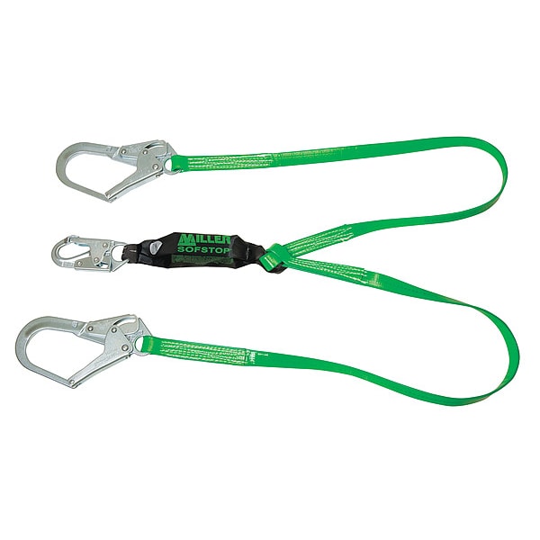 Honeywell Miller Liquid Repellant Shock Absorbing Lanyard, 310 lb. Weight Capacity, Green - 8798PCR/6FTGN