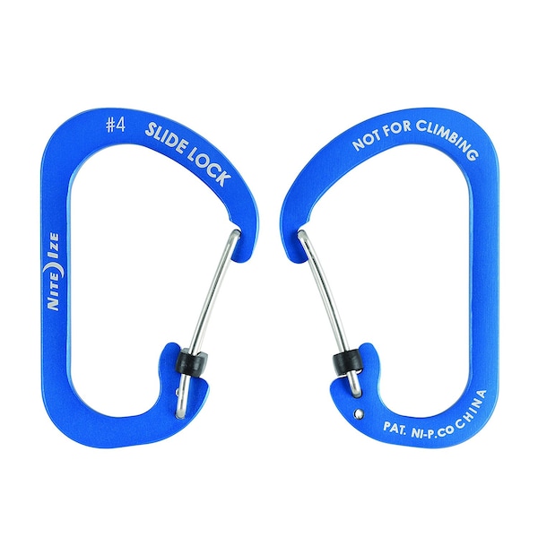 Nite Ize 2023 Nite Ize Slidelock Carabiner Aluminum #4, Blue - NIT-CSLA4-03-R6
