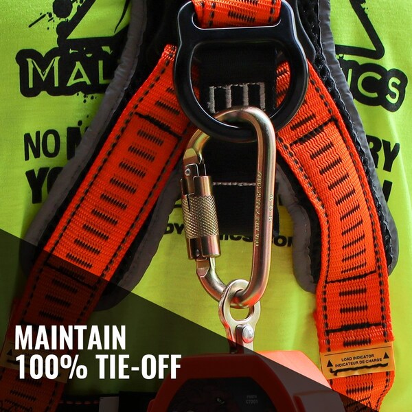 Malta Dynamics Carabiner, Twist Self-Locking, Pear, 5.5 in Length, .84 in Gate Opening, Zinc Plated Alloy Steel - C1000