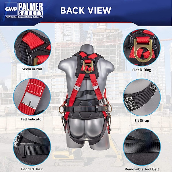 Palmer Safety M, 310 lb., Quick Connect Chest/ Yes Leg Buckles - H222101121MD