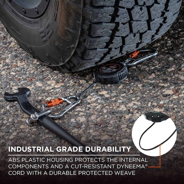 Ergodyne Retractable Lanyard, 4 ft., 8 lb. Weight Capacity, Black - 3011