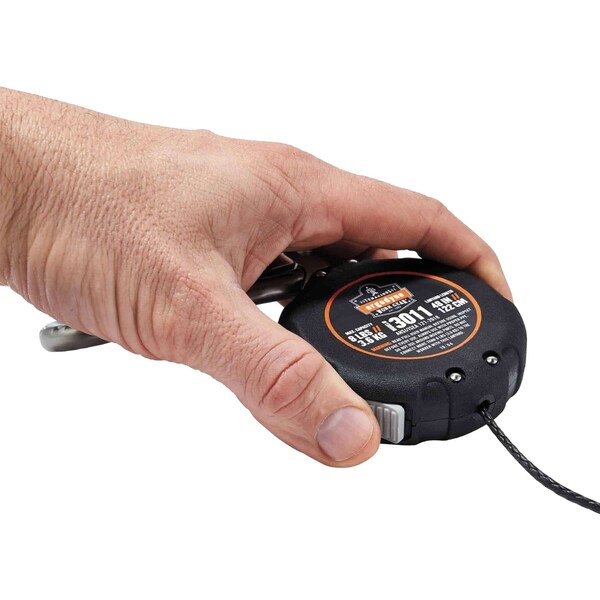 Ergodyne Retractable Lanyard, 4 ft., 8 lb. Weight Capacity, Black - 3011