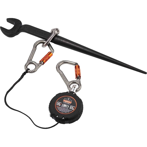 Ergodyne Retractable Lanyard, 4 ft., 8 lb. Weight Capacity, Black - 3011