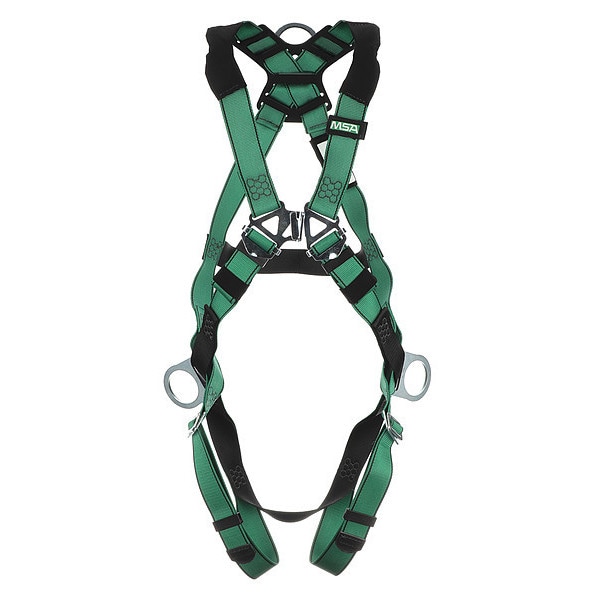 Msa Safety V-FORM Full Body Harness, M, 400 lb., Quick-Connect Chest/ Quick-Connect Leg Buckles - 10197200
