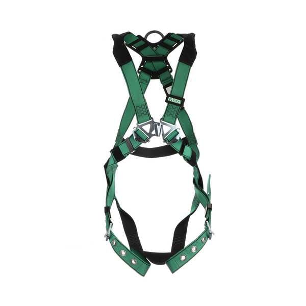 Msa Safety V-FORM Full Body Harness, XL, 400 lb., Quick-Connect Chest/ Tongue Leg Buckles, Back D-Ring - 10197160