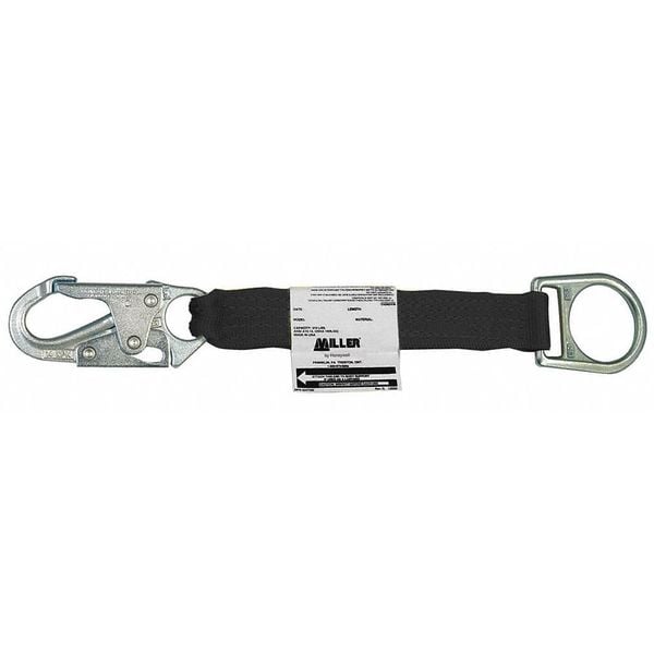 Honeywell Miller D-Ring Extension, 18 in, 400 lb Weight Capacity, Black - 8928-Z7/18INBK